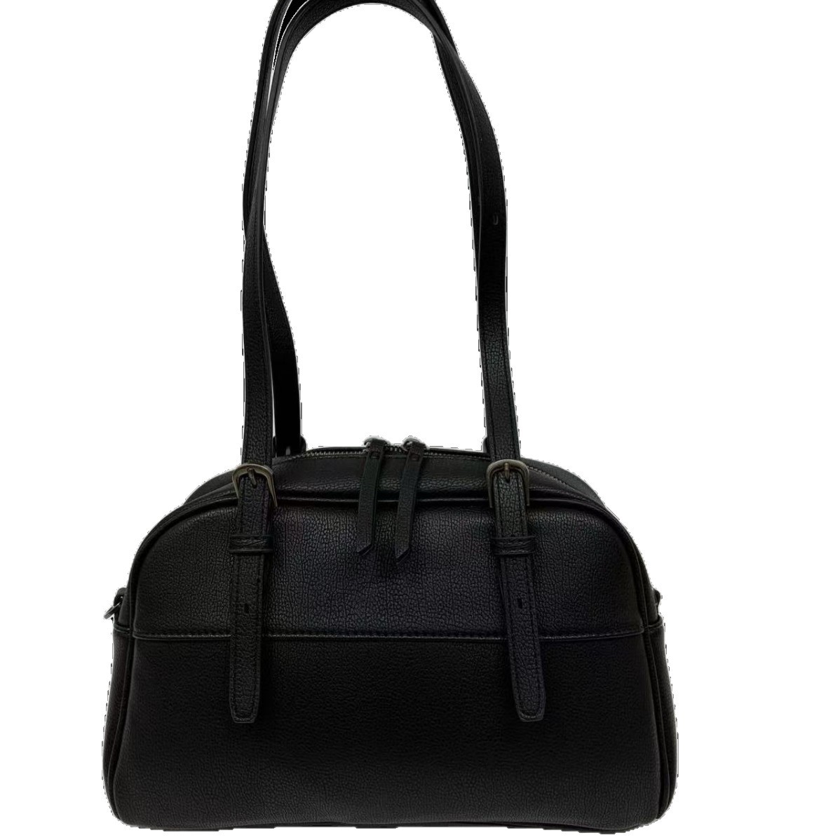 [38-Section Gift] Minimalist Vegetable-Tanned Genuine Cowhide Bowling Bag For Women, Retro Commuter Large Capacity Shoulder Bag - Thumbnail 5