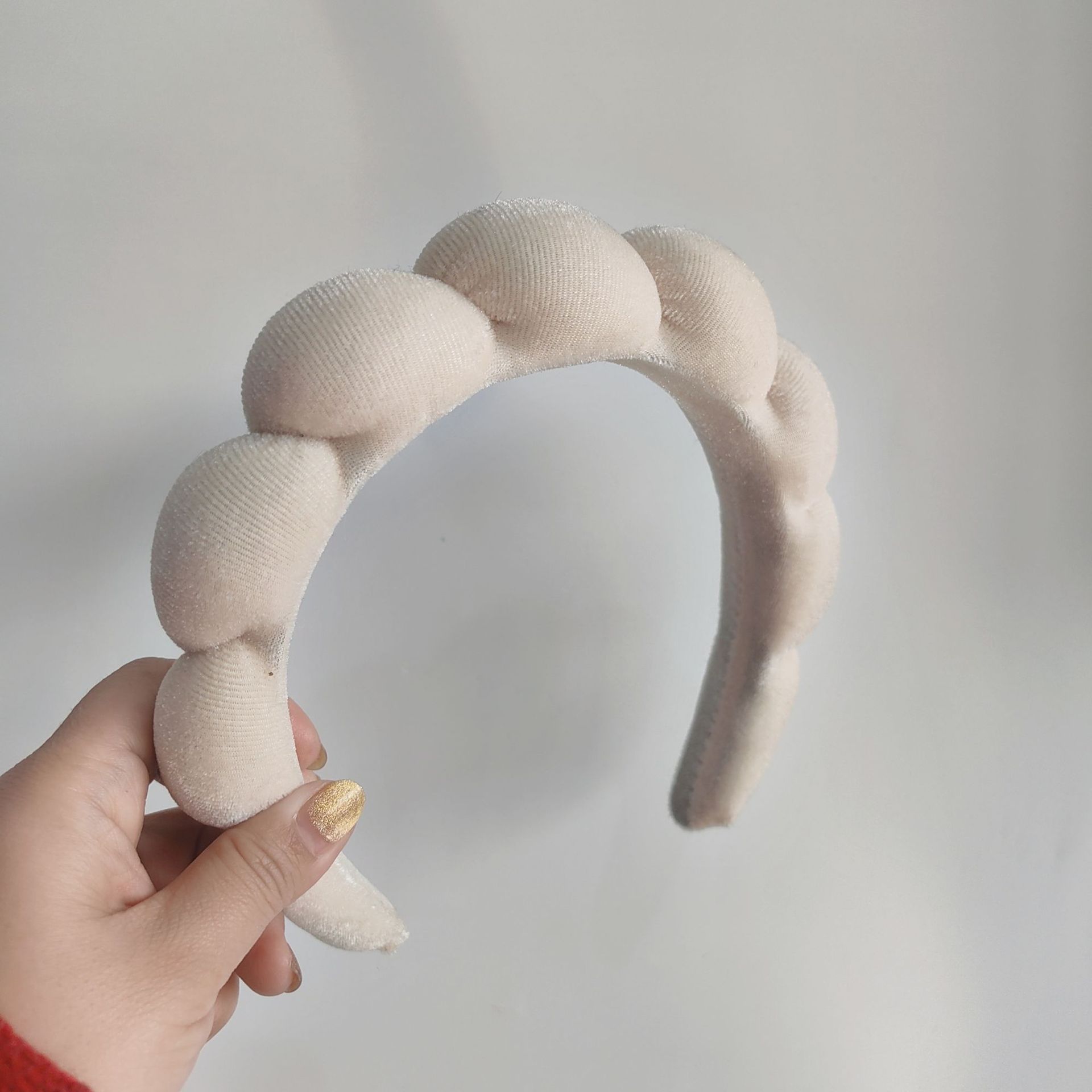 Diadema de Esponja tipo Nube de Tela para Lavado de Cara