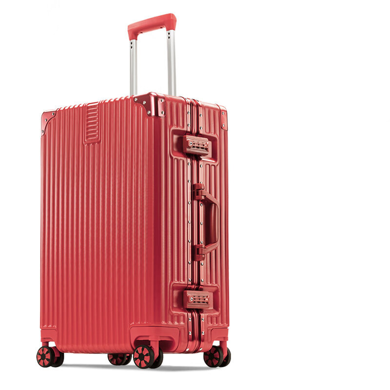 Maleta trolley, maleta, maleta, rueda universal, marco de aluminio 20 mujeres, estudiantes varones, caja de cuero con código resistente y duradera 24 pulgadas