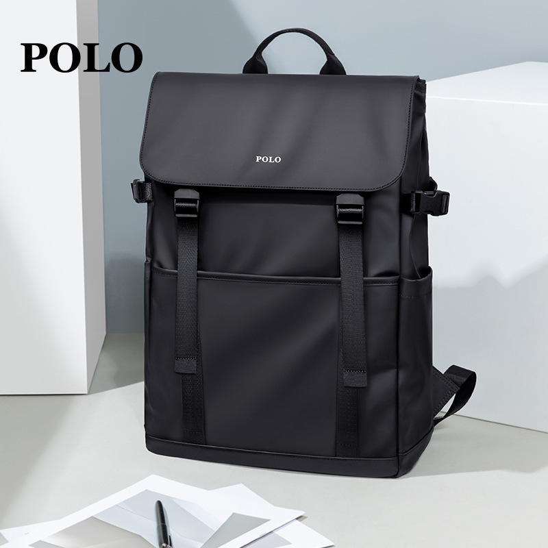 Polo Schoolbag Backpack Male College Students Class Commuter Large Capacity Leisure Computer Bag Fashion 15.6 Inch Backpack