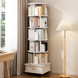 360 ° Rotating Bookshelf Floor Storage Rack Children's Picture Book Rack Internet Celebratory Bedroom Storage Rack Movable Bookcase