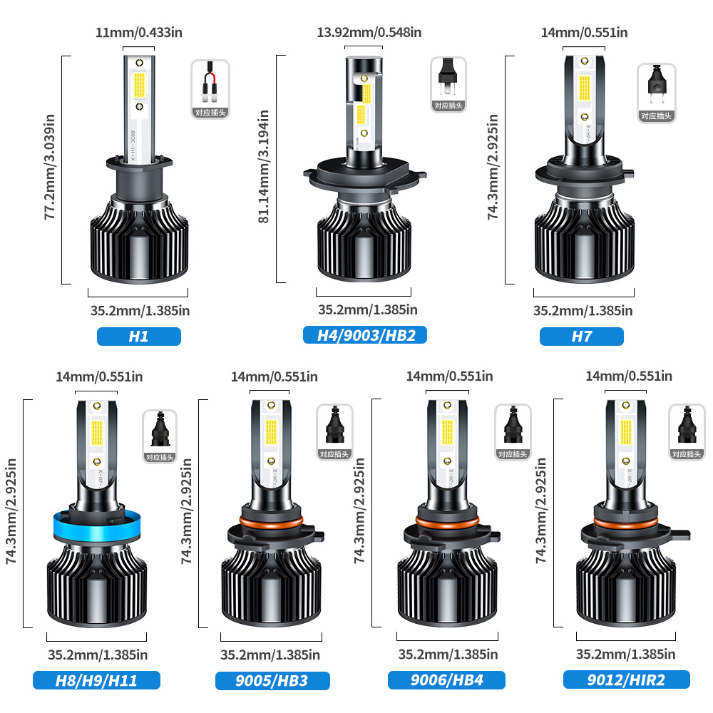 SENROBO automóvil LED delanteros cruzados venta caliente H1H7H11900590069012 luz brillante