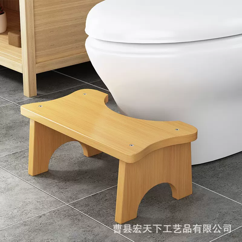 卫生间蹲坑马桶凳踩脚凳厕所楠竹实木防滑垫脚神器老人儿童坐便凳
