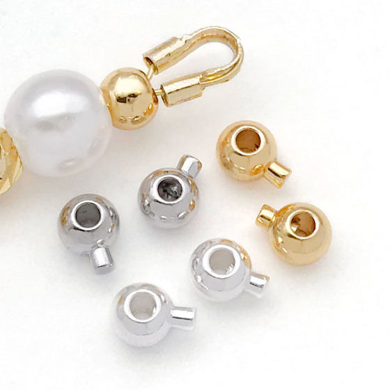 Round 18K real gold positioning buckle spacer beads DIY jewelry accessories necklace bracelet closure buckle handmade materials