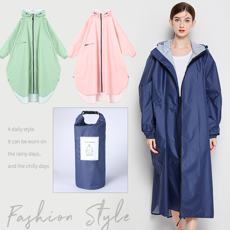 Japonés y coreano Taiwán moda adulto ciclismo impermeable al aire libre hombres y mujeres pareja engrosada Amazon poncho agente de comercio exterior