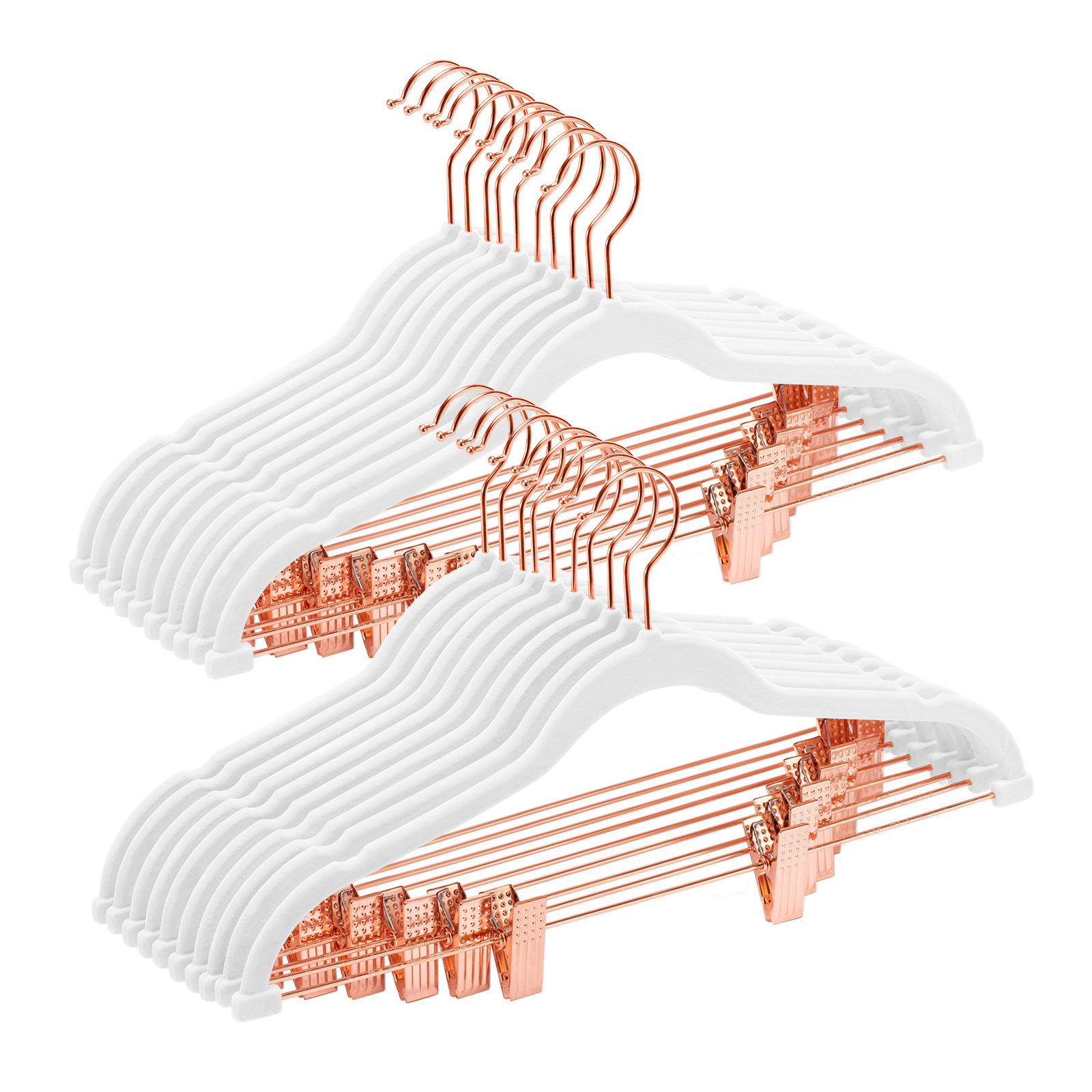 Fábrica directa percha de ropa de flocado con clip percha de pantalones adultos antideslizante no se cae estantes de ropa percha de plástico al por mayor