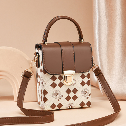 Manufacturer single shoulder crossbody 2024 new women's bag simple printing fashion mobile phone bag women's printing one piece drop shipping