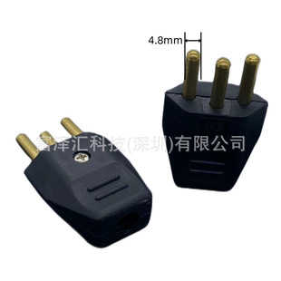 Brazil plug 20A three round leg 4.8mm Brazil gauge power supply detachable assembly type wiring plug