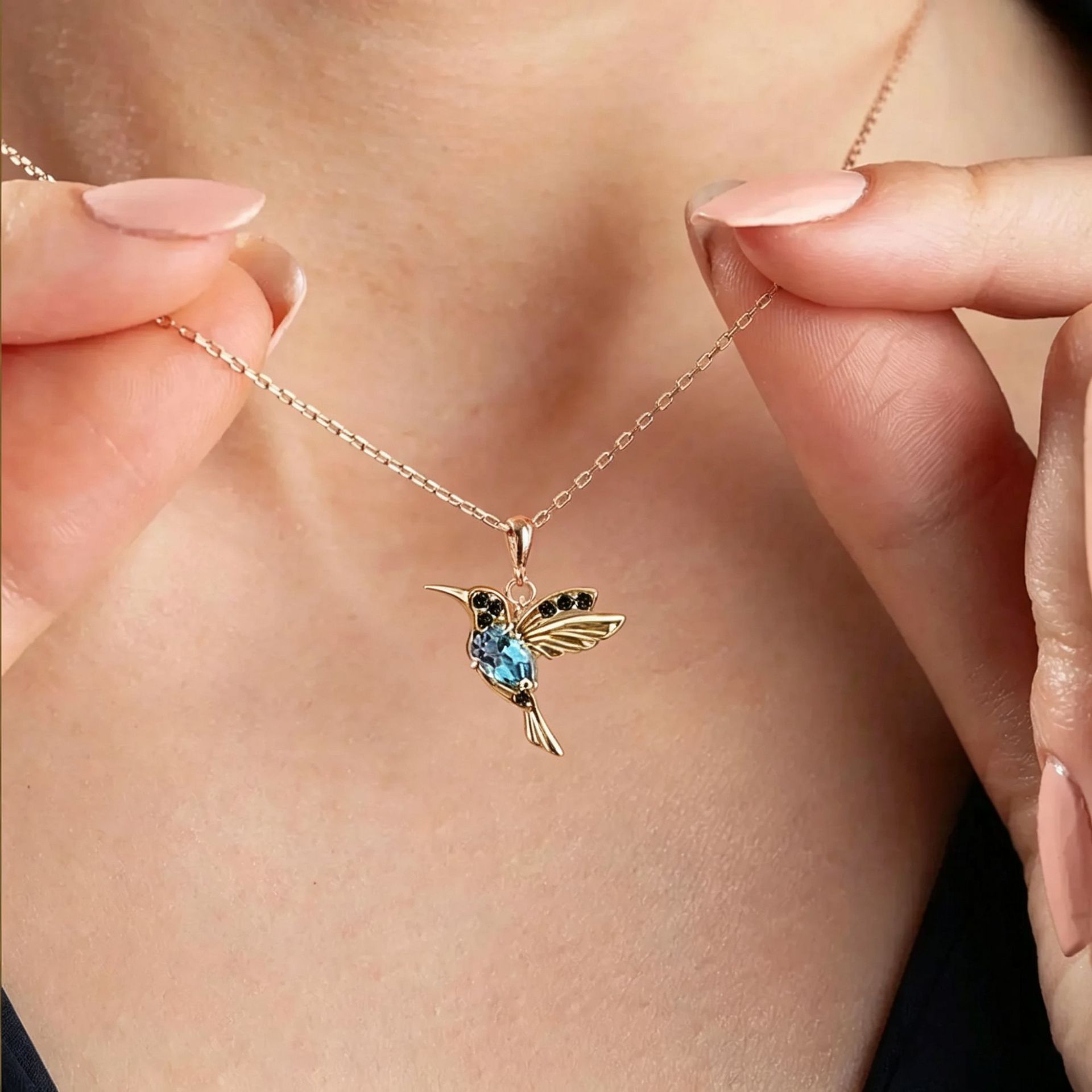 Pendientes de Venta caliente transfronteriza al por mayor rojo mezclado de circonio alas pendientes de pájaro oreja línea colibrí personalidad animal image 11