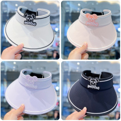 兒童帽子男童夏天防曬帽防紫外線冰絲空頂帽女童寶寶遮陽太陽帽子