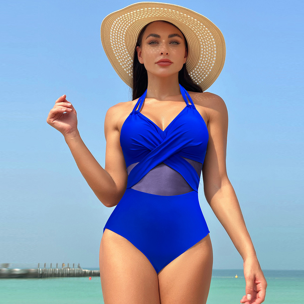 Women's Vacation Solid Color 1 Piece One Piece Swimwear display picture 13