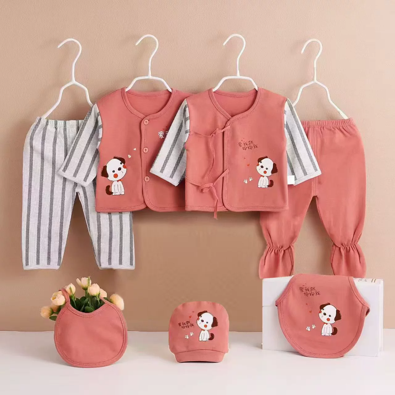 Plastic children's set for new born, sweater, combed cotton