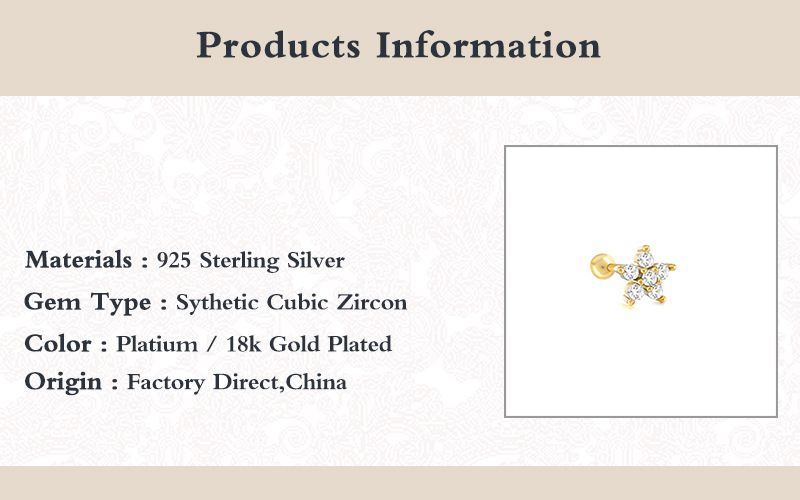 Title 4, Damen Stern Mond Liebe Piercing Faden Ohrringe,...