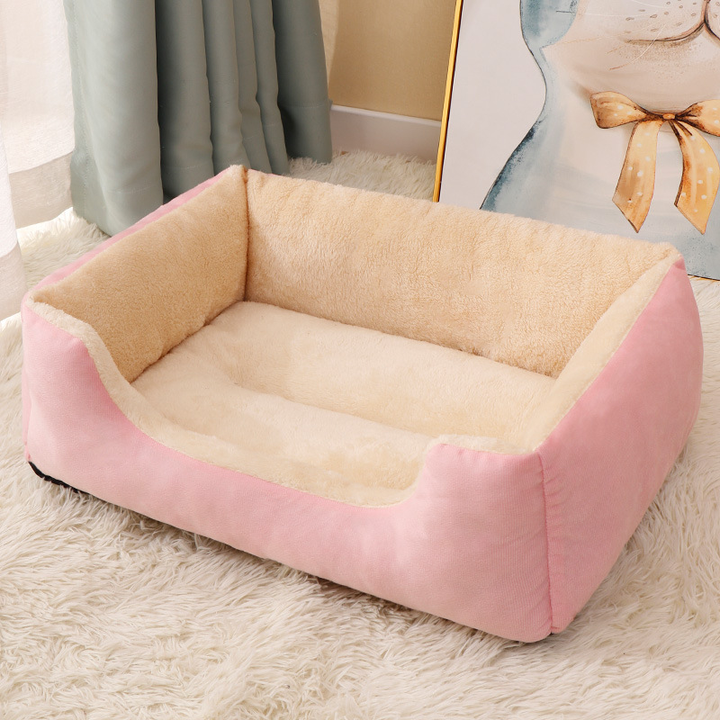 Xs-43*32cm recommended for use within 1.0kg / Thickened warm square nest-pink