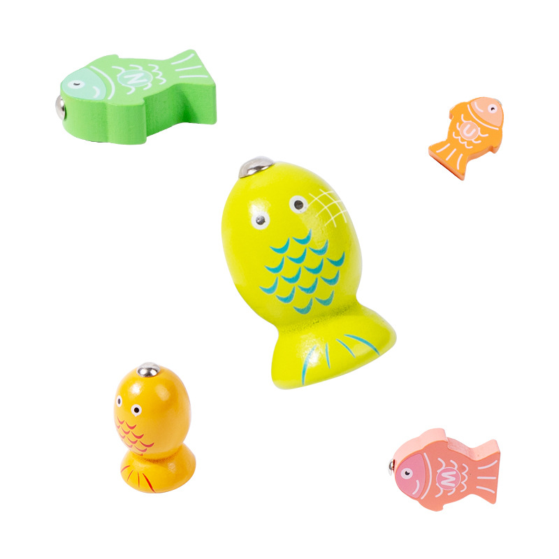 Niños juguetes de pesca magnéticos de madera puzzle niño niñas interactivo 3D pesca estereoscópica alfanuméricos juegos