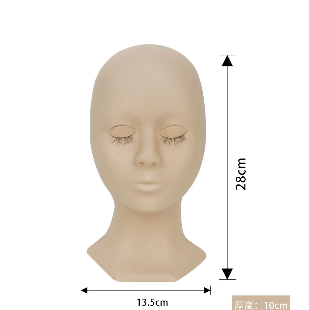 Molde de cabeza de entrenamiento con pestañas cabeza desmontable molde injerto pestañas reemplazable párpado práctica cabeza modelo pestañas cabeza