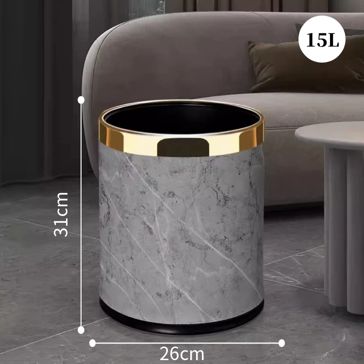 15L círculo de oro-doble patrón de mármol gris de alta calidad