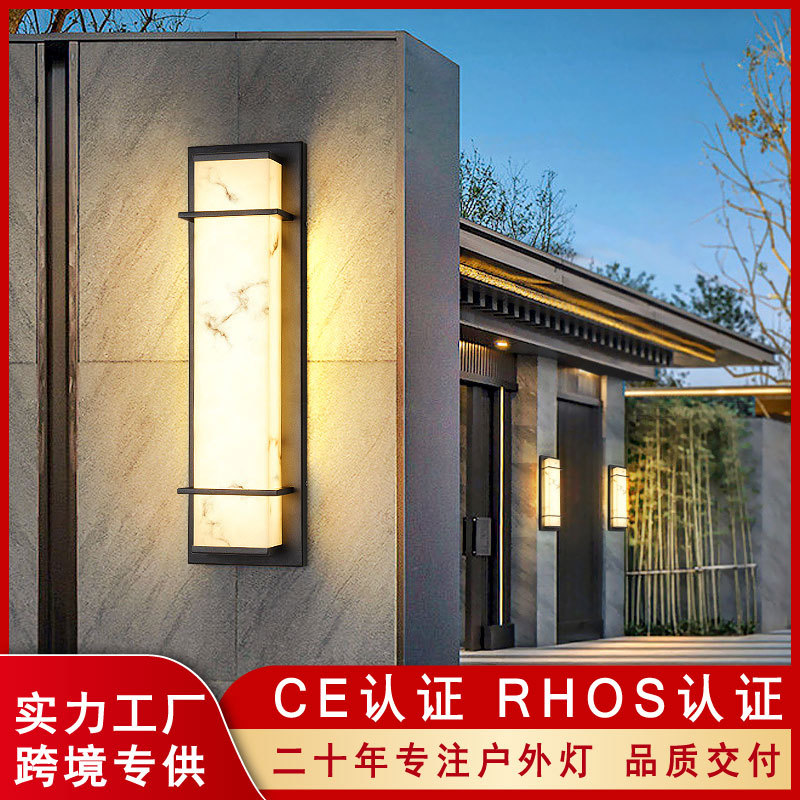 Outdoor Wall Lamp House Door External Waterproof Exterior Wall Lamp Led Chinese Garden Stainless Steel Imitation Marble Courtyard Lamp