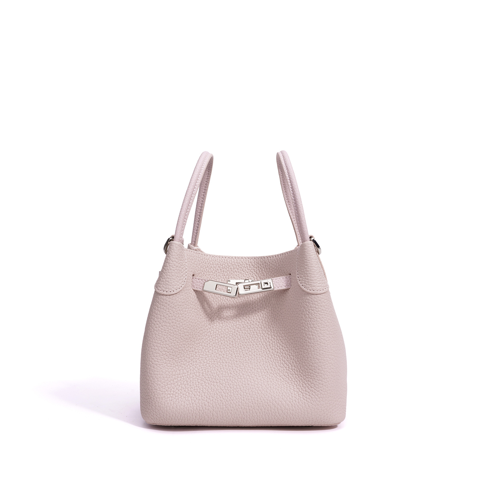 跨境高级感菜篮子包新款真皮斜挎水桶包女纯色轻奢时尚女士手提包 - Thumbnail 9