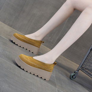 Birkenth Shoes Women's 2025 New Big Head Ugly Cute Casual Fashion All-match Round Head Thick Bottom Slip-on Torre Shoes Women