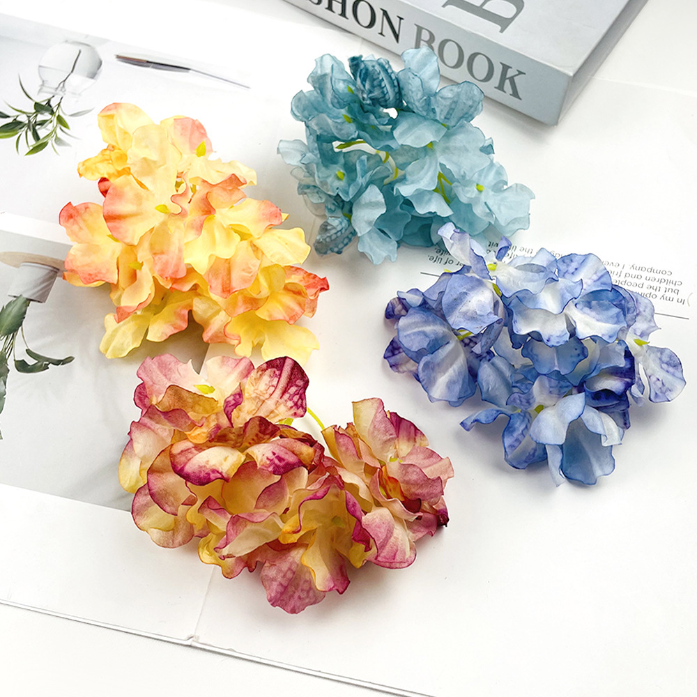 Retro horneado bordes horneados flores falsas DIY fuego horneado flores hechas a mano tocado guirland caja de regalo accesorios muros de hortenas