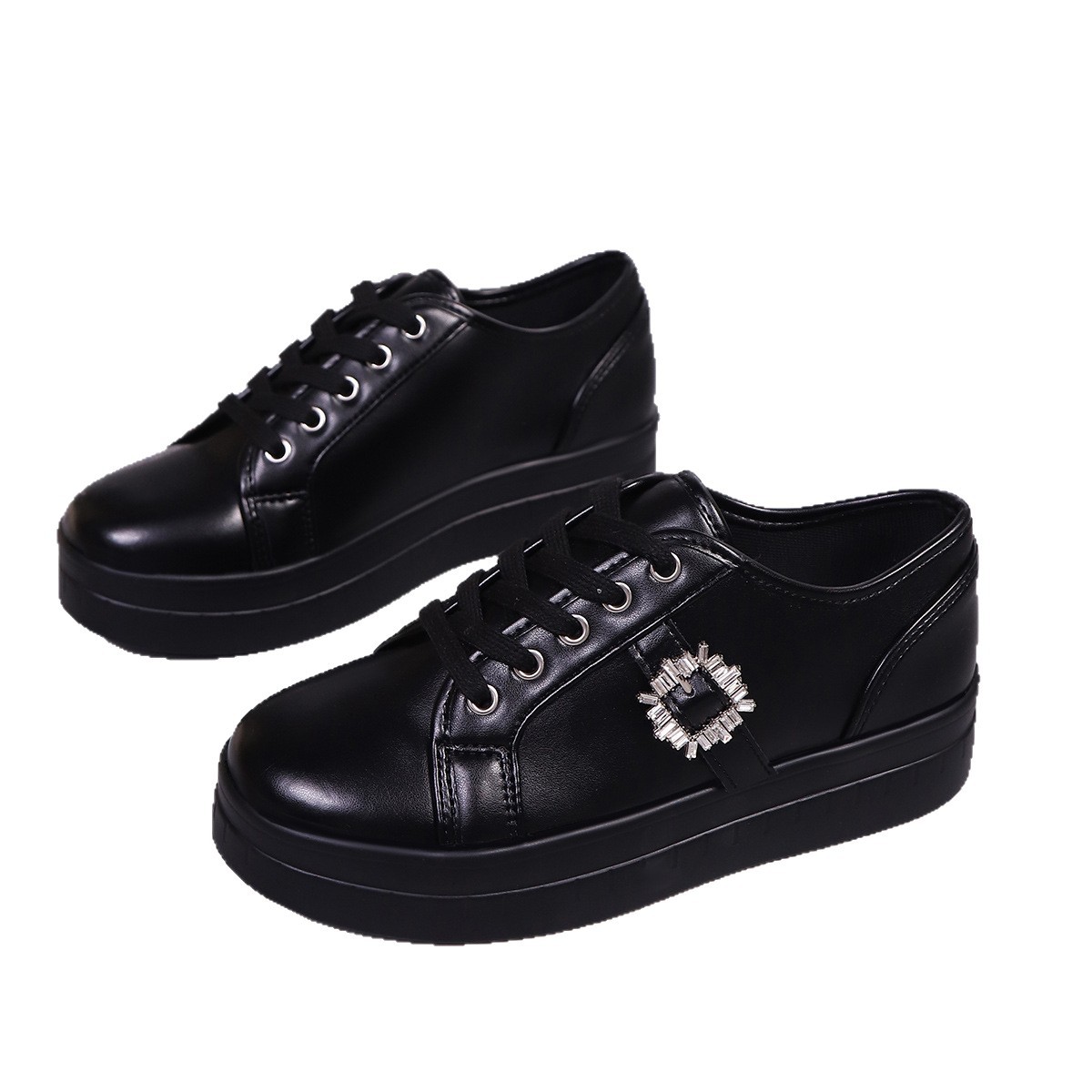Sneakers sportive casual con lacci decorate con strass, stile europeo e americano, taglie forti, autunno, per donna_voghion.com