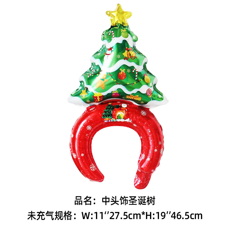 クリスマスの髪飾りカチューシャは給油棒風船老人雪だるまヘラジカアルミ膜風船玩具卸売りを持っている|undefined