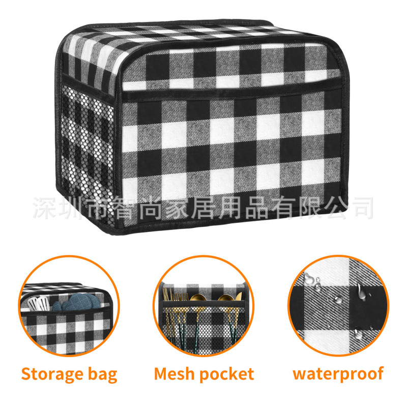 メーカー現物直供黒格厚材2枚のトースター防塵カバー家庭用防塵カバーtoaster cover|undefined