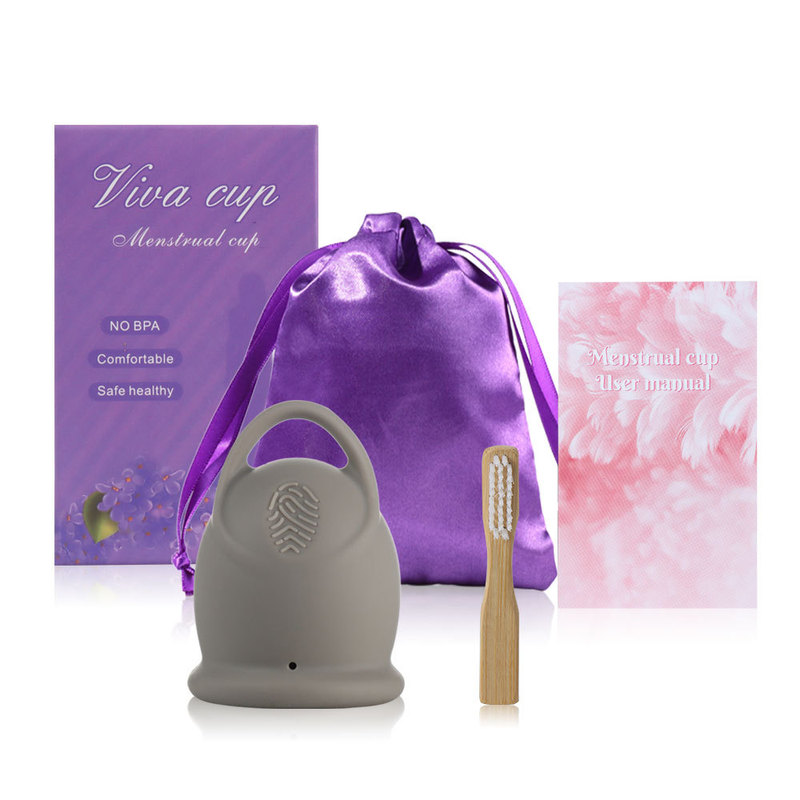 Cross-border silicone pull ring menstrual cup menstrual period instead of sanitary napkin cotton strip aunt Cup leak-proof Moon Cup cleaning brush