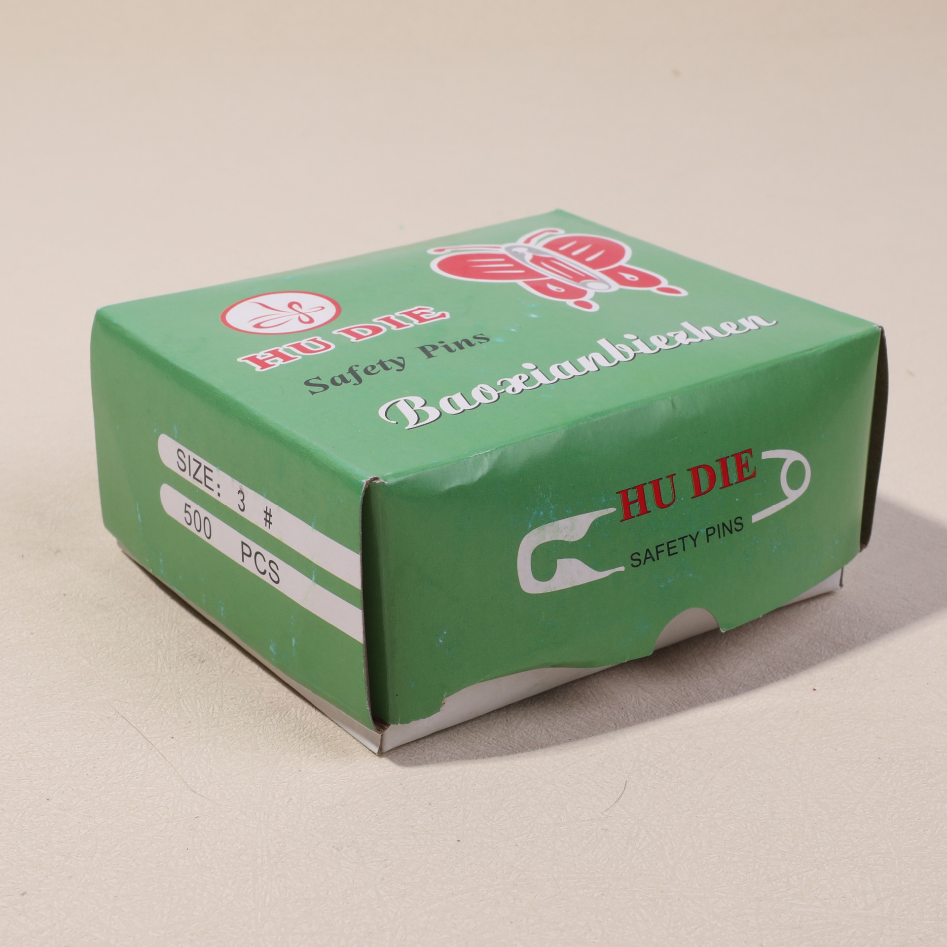 Pin de seguro de seguridad de la marca Butterfly Broche de plata simple anticuado Pin de hebilla de metal niquelado Pin de fijación de etiqueta