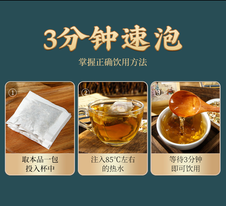 Eucommia Male Flower Wellness Tea 150g Cold Brewed Tea Bags with Goji Mulberry Maca and More preparation