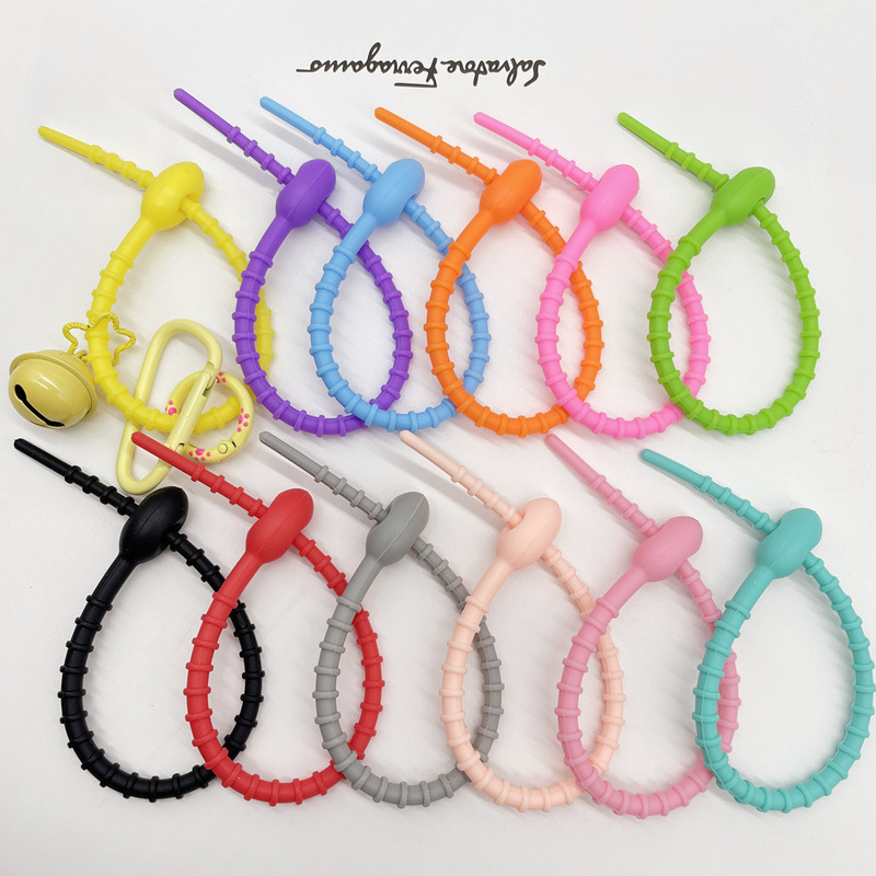 Color Silicone Cable Tie Storage Rope Data Cable DIY Keychain Accessories Silicone Cable Strap Color Lanyard Color Silicone Cable Tie Storage Rope Data Cable DIY Keychain Accessories Silicone Cable Strap Color Lanyard