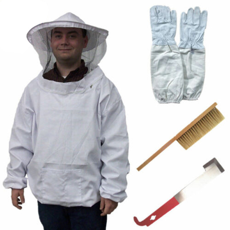 Anti-Bee Clothing Suit Half-length Jacket Bee Clothing Hooded Half-length Top Bee Sweep Gloves Beekeeping Suit Anti-Bee Clothing Suit Half-length Jacket Bee Clothing Hooded Half-length Top Bee Sweep Gloves Beekeeping Suit