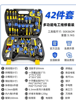 Tools, Electricians' Special Home: Repair kit - deli-42-pieces-professional-electrician-repair