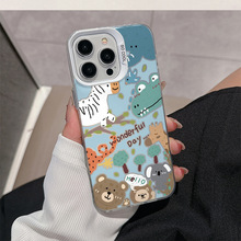森林动物园适用苹果16promax手机套iphone13/14彩银壳12/11女款15