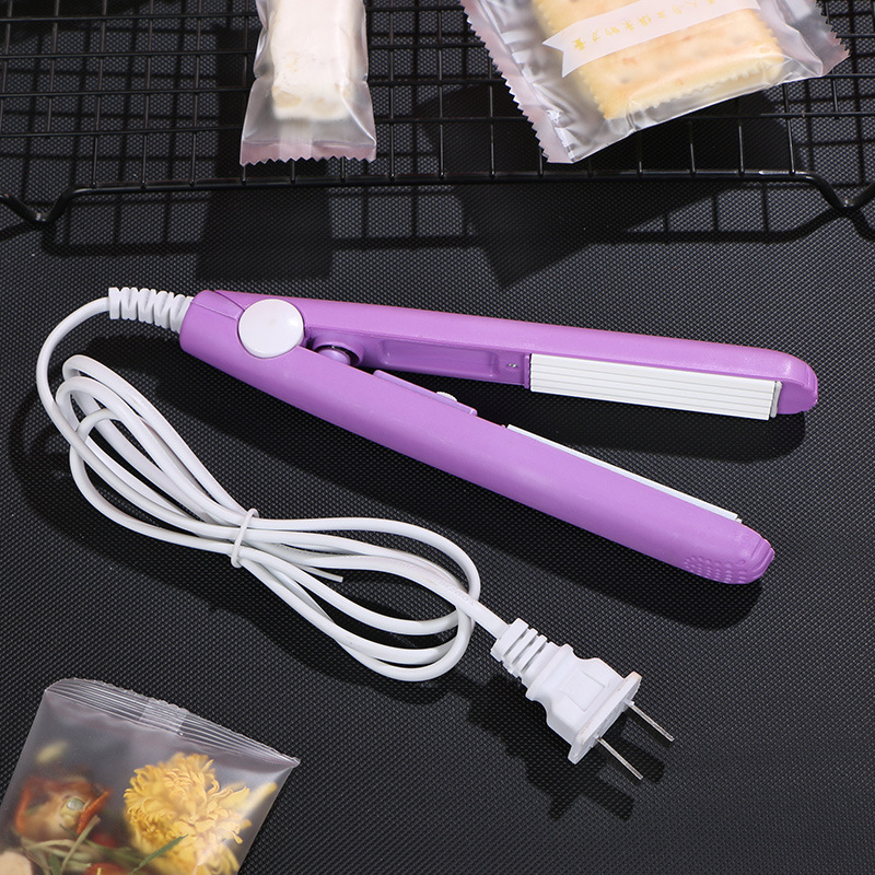 Purple Wave patrón de sellado de la máquina pequeña mini hogar bolsa de embalaje de plástico sello de madera contrachapada presión de la mano máquina de sellado de plástico