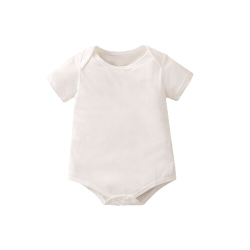 Cross-border newborn solid color short-sleeved bag, butt coat, summer cotton one-piece suit, triangle suit, children's baby short climbing suit