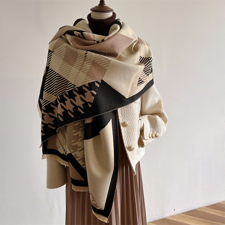 Bufanda de invierno para mujer, chal elegante con flecos y suave_voghion.com