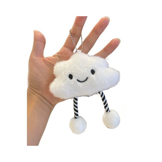 Cute Smiley Cloud Pendant Plush Keychain Doll Student Bag Bag Hanging Doll DIY Doll Accessories