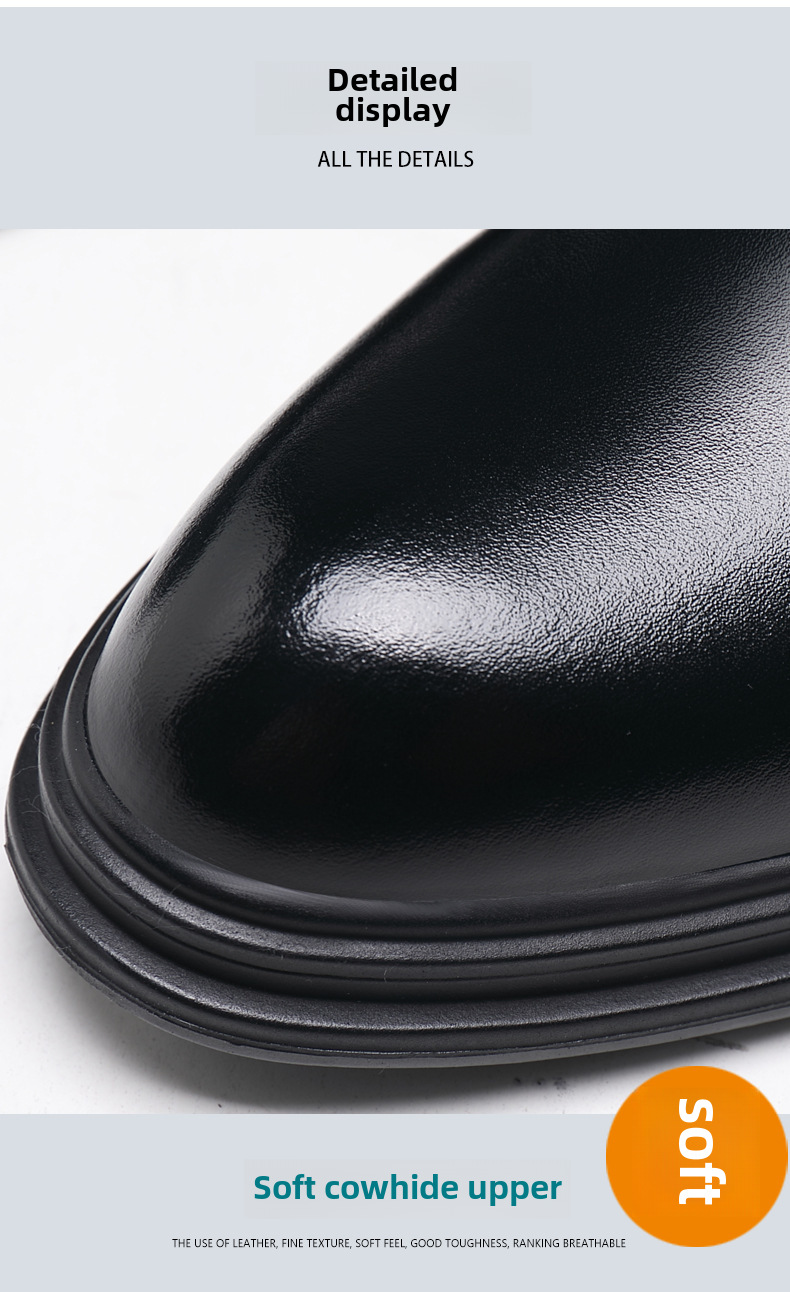 Men's Leather Formal Shoes Height Increasing Business Wedding_voghion.com