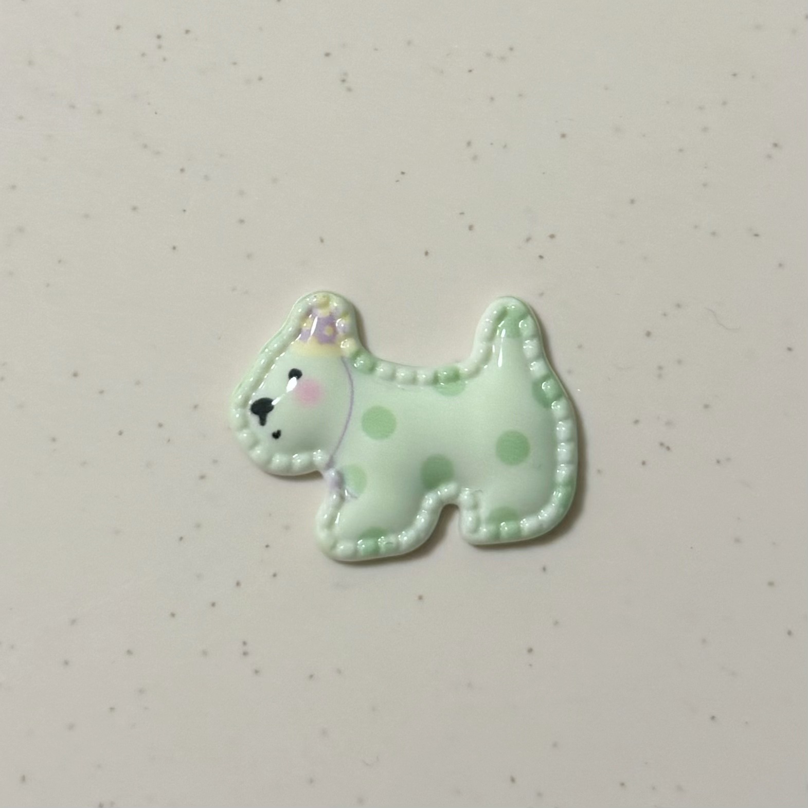 프린트 강아지 [녹색 물방울 무늬]