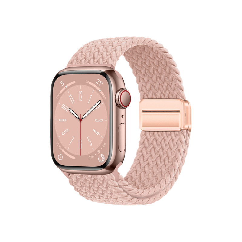 适用AppleWatch时尚四点磁吸扣尼龙编织回环苹果表带实用显质感|undefined