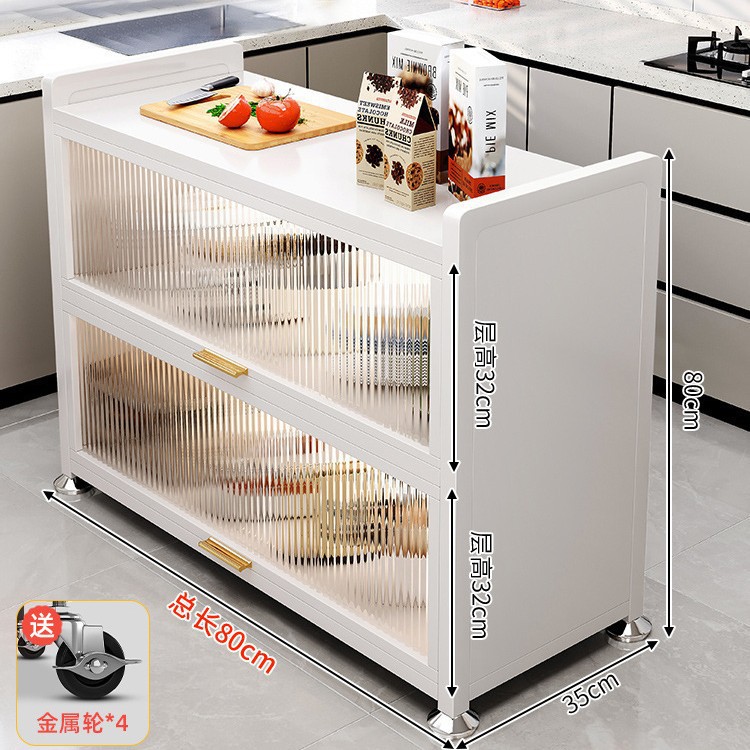 Estante de cocina de pizarra de roca, gabinete de almacenamiento de horno microondas multifuncional de piso, encimera, mesa de corte de verduras, mesa de preparación, armario lateral