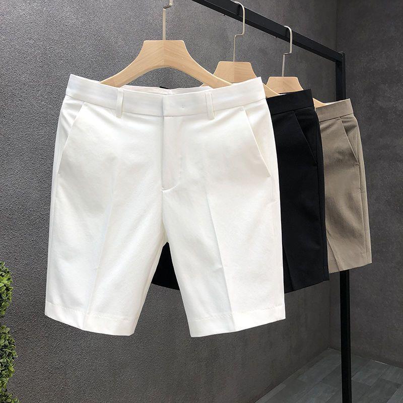Light Business Suit Shorts Men's White Korean-style Slim-fit Straight Pants Men's Summer Thin Casual Trendy Pants Light Business Suit Shorts Men's White Korean-style Slim-fit Straight Pants Men's Summer Thin Casual Trendy Pants