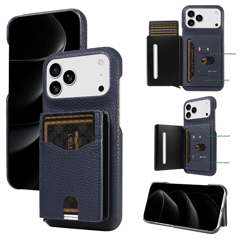 Suitable for Apple 13Pro Max Anti-Theft Rfid Mobile Phone Leather Case Iphone12Pro Automatic Card Ejection Business Case