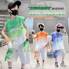 Boys summer suit basketball uniform 2023 new summer sleeveless breathable quick-drying children's summer sports vest trendy