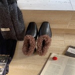 毛拖鞋女外穿皮鞋2025秋冬新款内不累脚高跟鞋气质绝美毛毛鞋