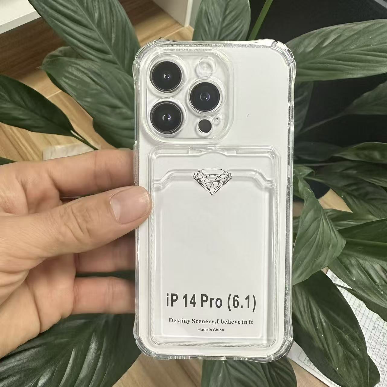 跨境适用iPhone17PROMAX防摔卡包手机壳工厂直批透明透灰现货库存