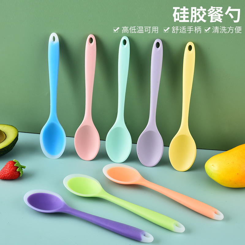 高温のシリコンのスプーンの虫と同じスプーンの学生のスプーンの赤ちゃんの補助食の攪拌スプーンの現物の卸売り|undefined