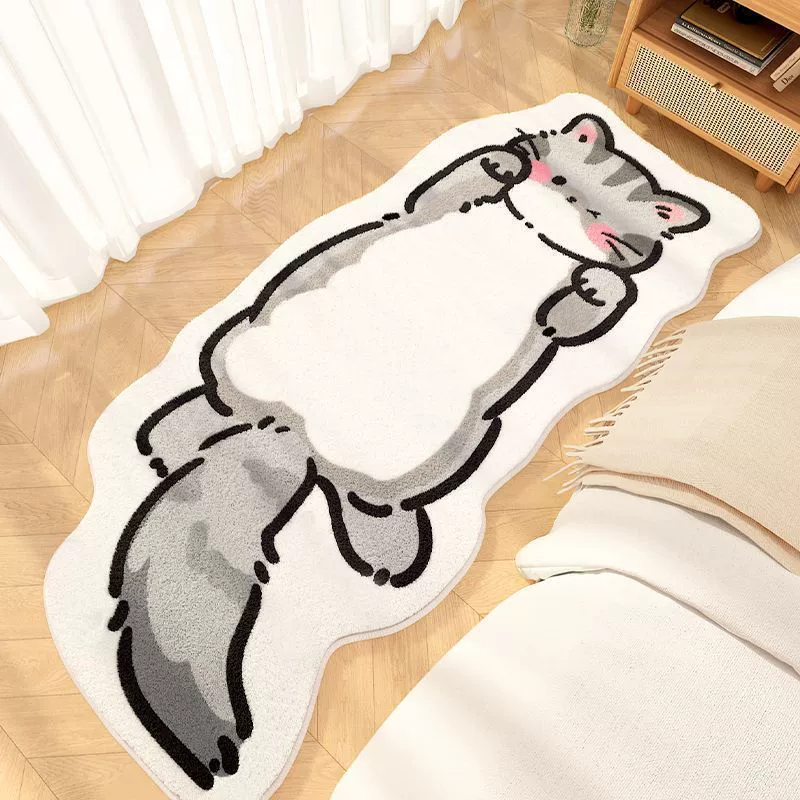 Мультяшный коврик у кровати из искусственного меха, размеры 40×120–80×200 см, мягкий элегантный дизайн
